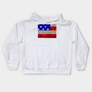 Detail - American Flag Stained Glass Kids Hoodie